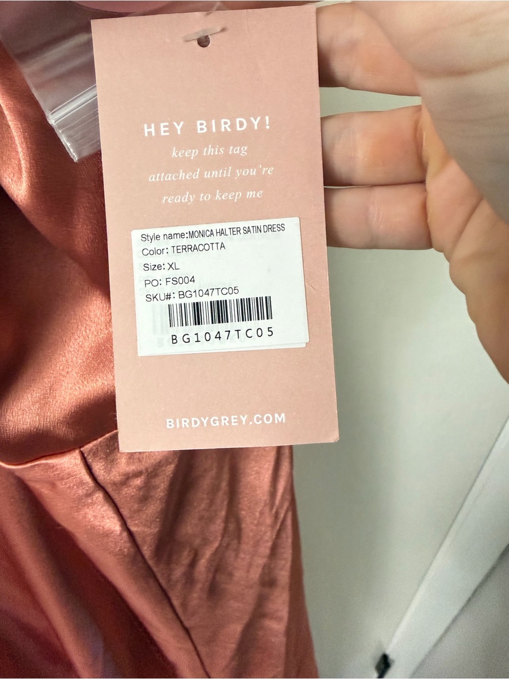 Birds Grey Monica Satin Dress in Terracotta, size XL NEW w/ tags - Picture 4 of 10